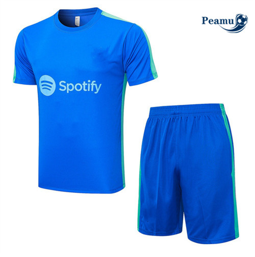 Offrire Kit Maglia Formazione Calcio Barcellona + Pantaloni Blu 2023-2024