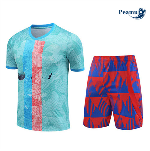 La moda Kit Maglia Formazione Calcio Barcellona + Pantaloni Blu 2023-2024