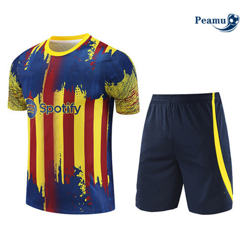 Sconto Kit Maglia Formazione Calcio Barcellona + Pantaloni Giallo 2023-2024