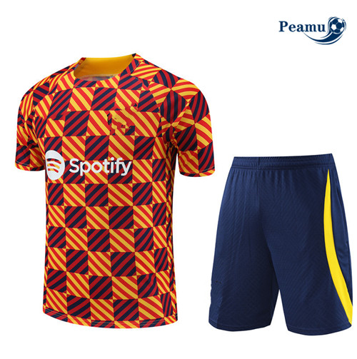 Promozionale Kit Maglia Formazione Calcio Barcellona + Pantaloni Arancia 2023-2024