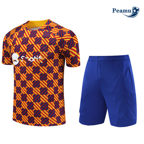 Acquistare Kit Maglia Formazione Calcio Barcellona + Pantaloni Arancia 2023-2024