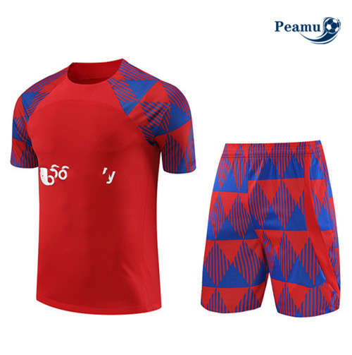 Negozio Kit Maglia Formazione Calcio Barcellona + Pantaloni Rosso 2023-2024