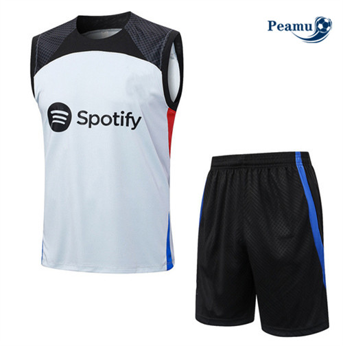 Acquistare Kit Maglia Formazione Calcio Barcellona Debardeur + Pantaloni Grigio 2023-2024