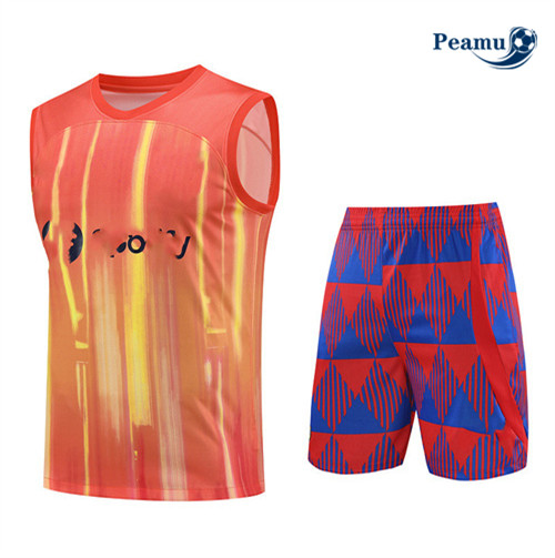 Shopping Kit Maglia Formazione Calcio Barcellona Debardeur + Pantaloni Arancia 2023-2024