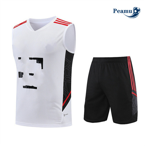 Nuove Kit Maglia Formazione Calcio Bayern Monaco Debardeur + Pantaloni Bianco 2023-2024