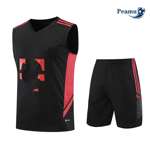 Sconto Kit Maglia Formazione Calcio Bayern Monaco Debardeur + Pantaloni Nero 2023-2024