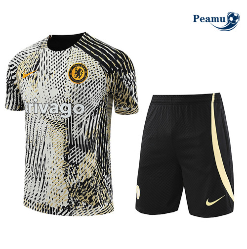 Creare Kit Maglia Formazione Calcio Chelsea + Pantaloni Bianco 2023-2024