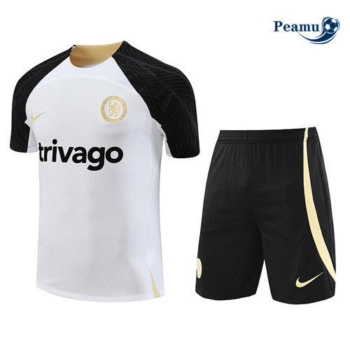 Sconto Kit Maglia Formazione Calcio Chelsea + Pantaloni Bianco 2023-2024