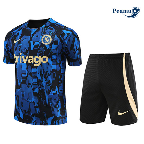 Promozionale Kit Maglia Formazione Calcio Chelsea + Pantaloni Blu 2023-2024