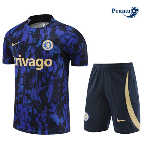 Acquistare Kit Maglia Formazione Calcio Chelsea + Pantaloni Blu 2023-2024