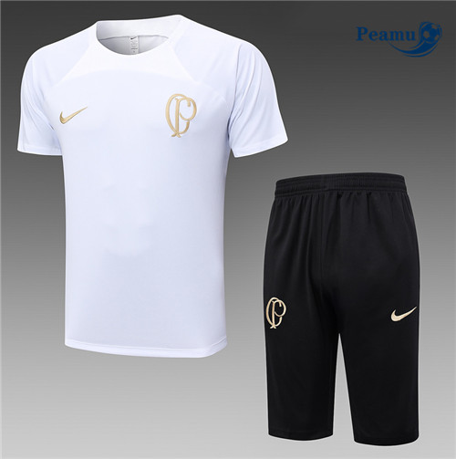 Sconto Kit Maglia Formazione Calcio Corinthians + Pantaloni Bianco 2023-2024