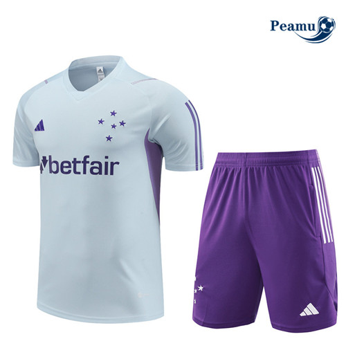 Collezione Kit Maglia Formazione Calcio Cruzeiro Bambino + Pantaloni Blu 2023-2024