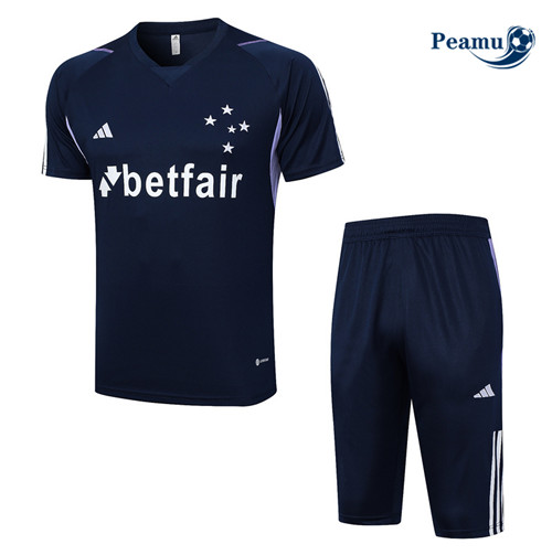 Saldi Kit Maglia Formazione Calcio Cruzeiro + Pantaloni Blu 2023-2024