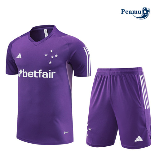 Acquista Kit Maglia Formazione Calcio Cruzeiro + Pantaloni Viola 2023-2024