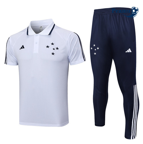 Acquistare Kit Maglia Formazione Calcio Cruzeiro Polo + Pantaloni Bianco 2023-2024