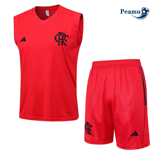 Vendere Kit Maglia Formazione Calcio Flamengo Debardeur + Pantaloni 2023-2024