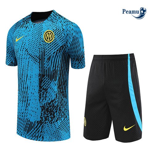 Acquistare Kit Maglia Formazione Calcio Inter Milan + Pantaloni Blu 2023-2024