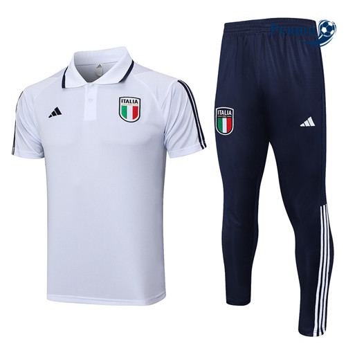 Acquistare Kit Maglia Formazione Calcio Italia Polo + Pantaloni Bianco 2023-2024