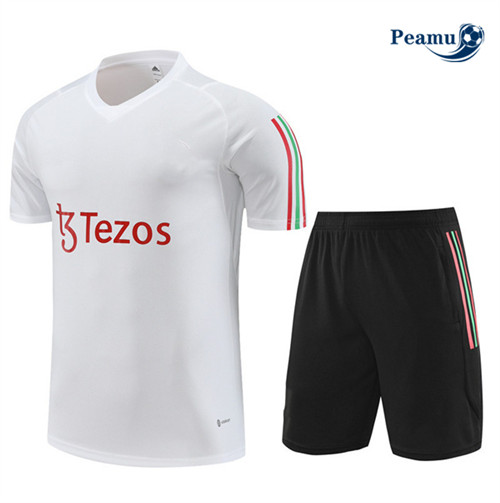 Offrire Kit Maglia Formazione Calcio Manchester United Bambino + Pantaloni Bianco 2023-2024