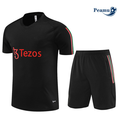 Promozionale Kit Maglia Formazione Calcio Manchester United + Pantaloni Nero 2023-2024
