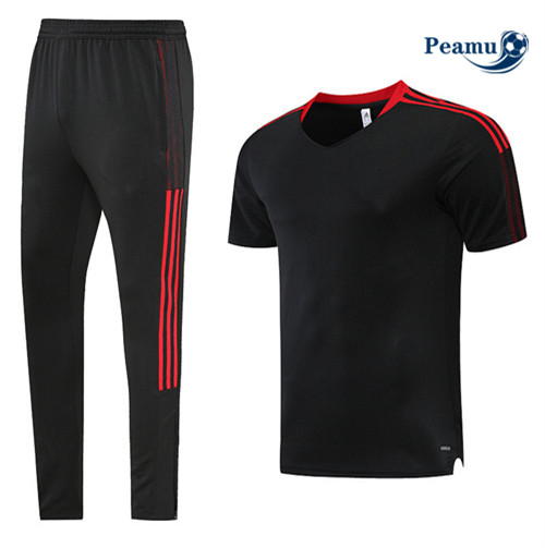 Produzione Kit Maglia Formazione Calcio Manchester United + Pantaloni Nero 2023-2024