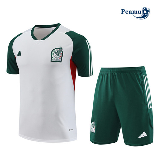 Fornire Kit Maglia Formazione Calcio Messico Bambino + Pantaloni Bianco 2023-2024