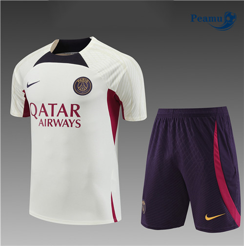 Fornire Kit Maglia Formazione Calcio PSG Bambino + Pantaloni Albicocca 2023-2024