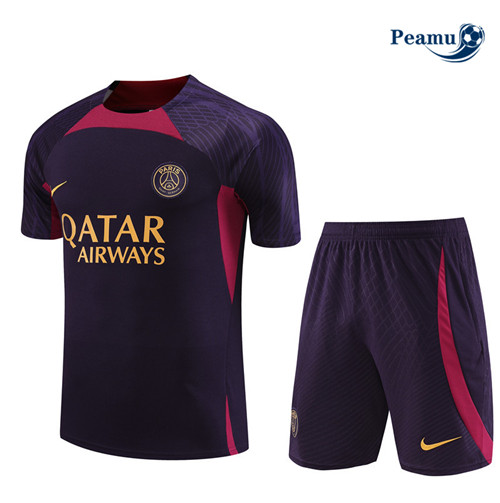 Nuove Kit Maglia Formazione Calcio PSG Bambino + Pantaloni Viola 2023-2024