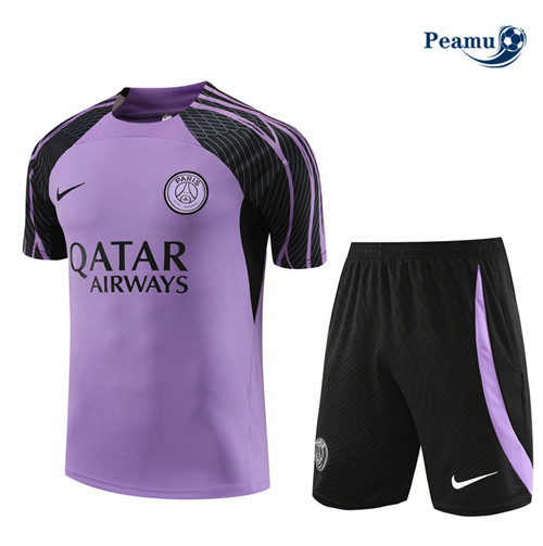 Creare Kit Maglia Formazione Calcio PSG Bambino + Pantaloni Viola 2023-2024