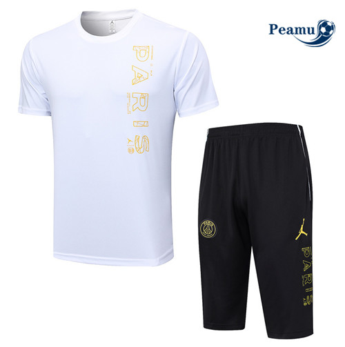Grossista Kit Maglia Formazione Calcio PSG + Pantaloni 3/4 + Pantaloni Bianco 2023-2024