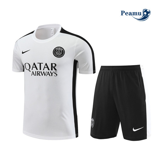 Saldi Kit Maglia Formazione Calcio PSG + Pantaloni Bianco 2023-2024