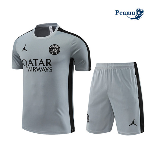 Fornire Kit Maglia Formazione Calcio PSG + Pantaloni Grigio 2023-2024
