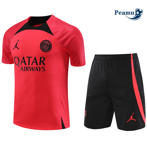 Grossista Kit Maglia Formazione Calcio PSG + Pantaloni Rosso 2023-2024