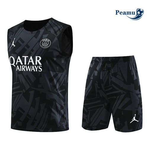 Acquistare Kit Maglia Formazione Calcio PSG Debardeur + Pantaloni Nero 2023-2024