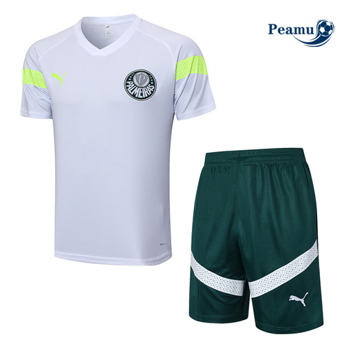 Vendere Kit Maglia Formazione Calcio Palmeiras + Pantaloni Bianco 2023-2024