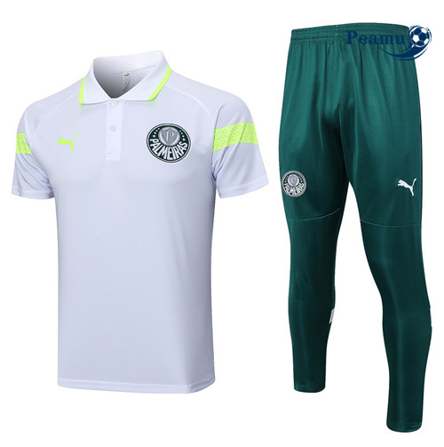 Grossista Kit Maglia Formazione Calcio Palmeiras Polo + Pantaloni Bianco 2023-2024
