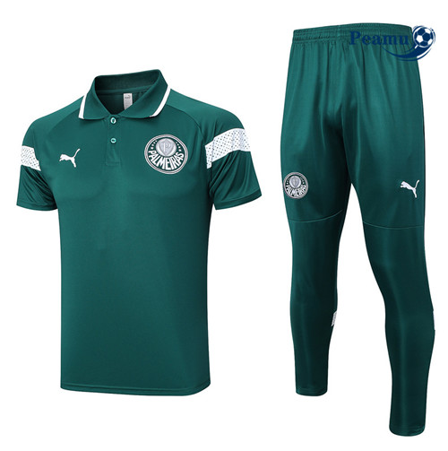 Nuovo Kit Maglia Formazione Calcio Palmeiras Polo + Pantaloni Verde 2023-2024