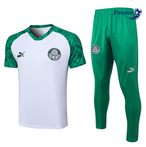 Saldi Kit Maglia Formazione Calcio Palmeiras + Pantaloni Bianco 2023-2024
