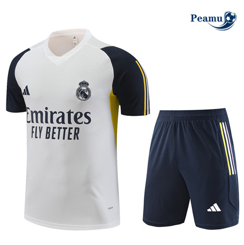 Grossista Kit Maglia Formazione Calcio Real Madrid Bambino + Pantaloni Bianco 2023-2024