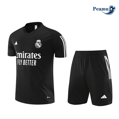 Vendita Kit Maglia Formazione Calcio Real Madrid Bambino + Pantaloni Nero 2023-2024