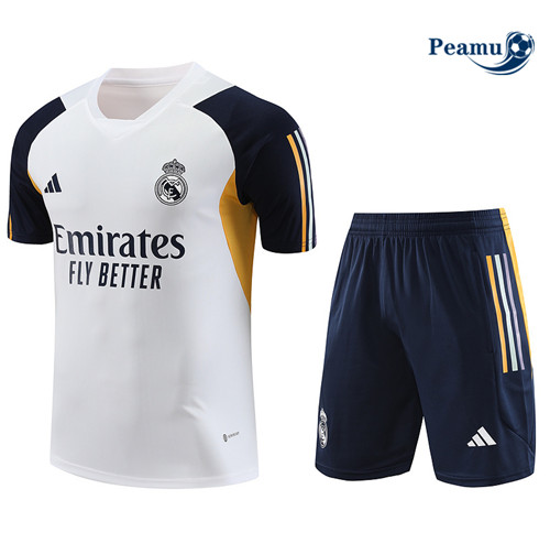 Acquista Kit Maglia Formazione Calcio Real Madrid + Pantaloni Bianco 2023-2024