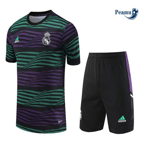 Produzione Kit Maglia Formazione Calcio Real Madrid + Pantaloni Verde 2023-2024
