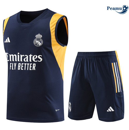 Creare Kit Maglia Formazione Calcio Real Madrid Debardeur + Pantaloni Blu 2023-2024