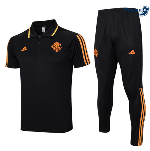 Saldi Kit Maglia Formazione Calcio SC Internacional Polo + Pantaloni Nero 2023-2024