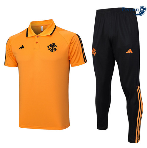Scelta Kit Maglia Formazione Calcio SC Internacional Polo + Pantaloni Arancia 2023-2024