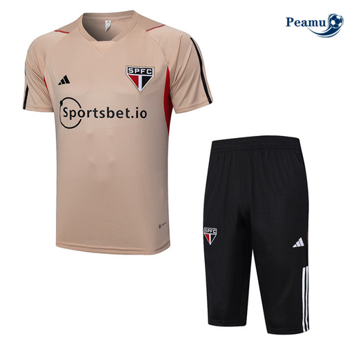 Shopping Kit Maglia Formazione Calcio Sao Paulo + Pantaloni Caqui 2023-2024