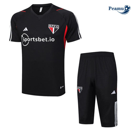 La moda Kit Maglia Formazione Calcio Sao Paulo + Pantaloni Nero 2023-2024