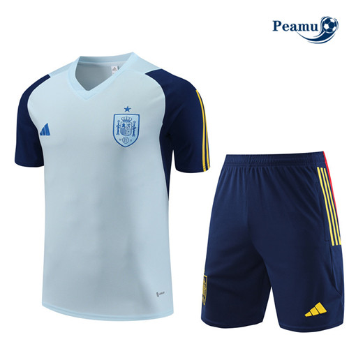 Vendere Kit Maglia Formazione Calcio Spagna Bambino + Pantaloni Blu 2023-2024