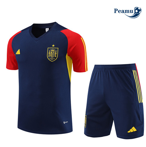 Negozio Kit Maglia Formazione Calcio Spagna Bambino + Pantaloni Blu 2023-2024