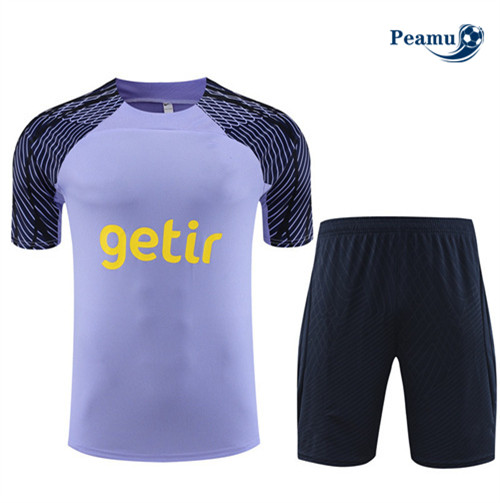 Nuove Kit Maglia Formazione Calcio Tottenham Hotspur Bambino + Pantaloni Viola 2023-2024